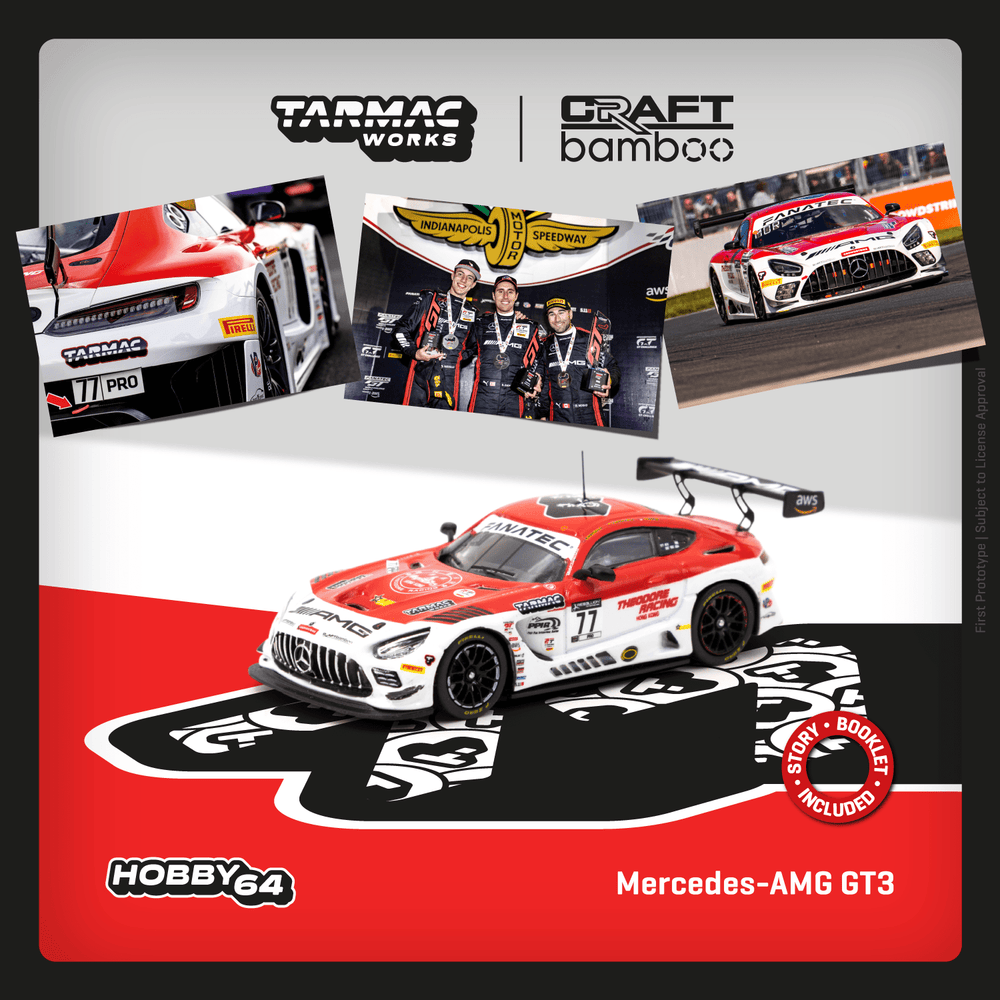 Tarmac Works Mercedes AMG GT3 Indianapolis 8h 2022 Winner 1:64 T64-062-22IND77 (ONLINE ORDER ONLY)