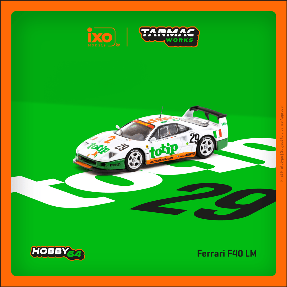 Tarmac Works Ferrari F40 LM 24h of Le Mans 1994 TOTIP T64-075-94LM29 1:64 (ONLINE ORDER ONLY)