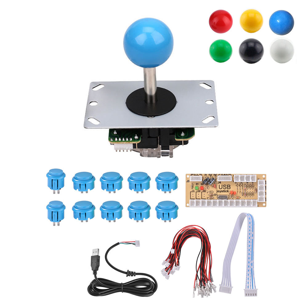 Arcade Joystick DIY Kits 8 Way 5Pin Cable Joystick Fighting Buttons USB Board (Online Only)