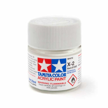 TAM81002 X2 White Gloss Acrylic 23ml (3/4oz) Bottle Hobby Paint Tamiya (ONLINE ORDER ONLY)