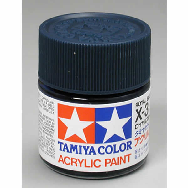 TAM81003 X3 Royal Blue Gloss Acrylic 23ml (3/4oz) Bottle Hobby Paint (ONLINE ORDER ONLY)