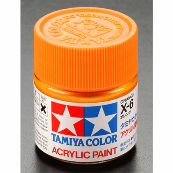 TAM81006 X6 Orange Gloss Acrylic 23ml (3/4oz) Bottle Hobby Paint Tamiya (ONLINE ORDER ONLY)
