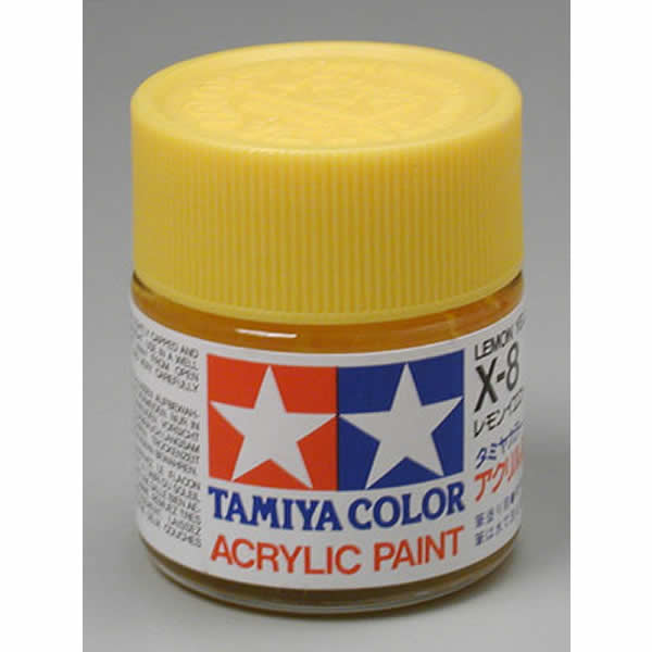 TAM81008 X8 Lemon Yellow Gloss Acrylic 23ml (3/4oz) Bottle Hobby Paint (ONLINE ORDER ONLY)