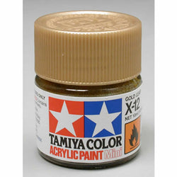 TAM81012 X12 Gold Leaf Gloss Acrylic 23ml (3/4oz) Bottle Hobby Paint (ONLINE ORDER ONLY)