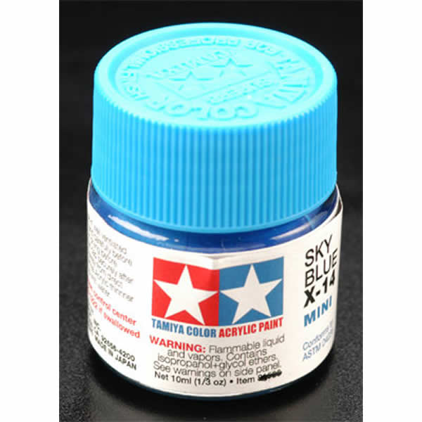TAM81014 X14 Sky Blue Gloss Acrylic 23ml (3/4oz) Bottle Hobby Paint (ONLINE ORDER ONLY)