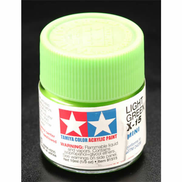 TAM81015 X15 Light Green Gloss Acrylic 23ml (3/4oz) Bottle Hobby Paint (ONLINE ORDER ONLY)