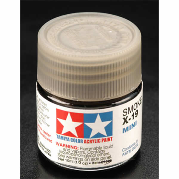 TAM81019 X19 Smoke Gloss Acrylic 23ml (3/4oz) Bottle Hobby Paint (ONLINE ORDER ONLY)