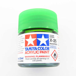 TAM81025 X25 Clear Green Gloss Acrylic 23ml (3/4oz) Bottle Hobby Paint (ONLINE ORDER ONLY)