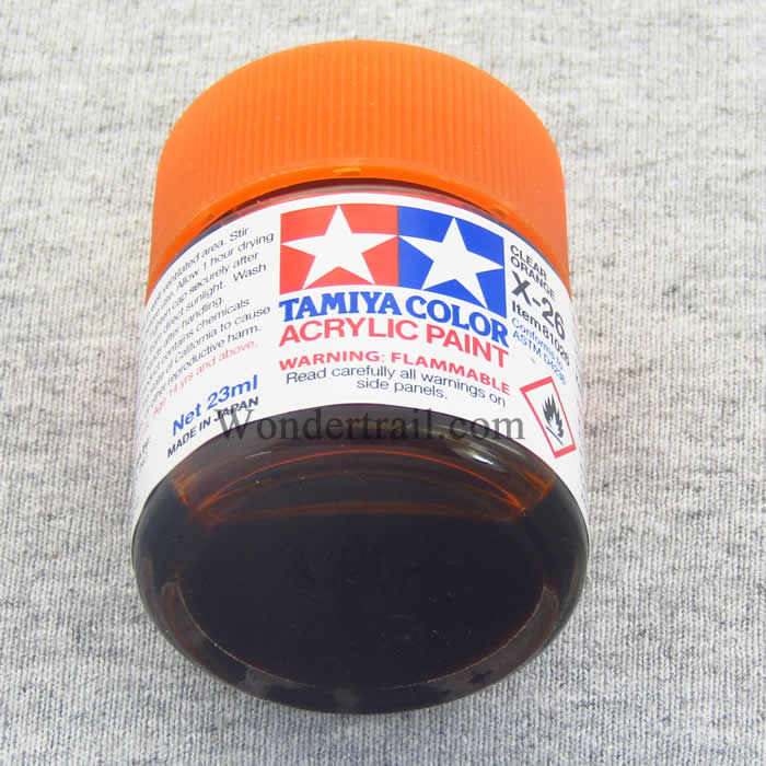 TAM81026 X26 Clear Orange Gloss Acrylic 23ml (3/4oz) Bottle Hobby Paint (ONLINE ORDER ONLY)