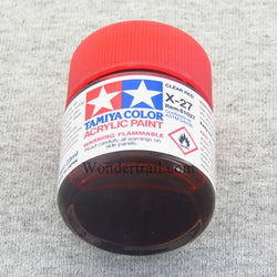 TAM81027 X27 Clear Red Gloss Acrylic 23ml (3/4oz) Bottle Hobby Paint (ONLINE ORDER ONLY)