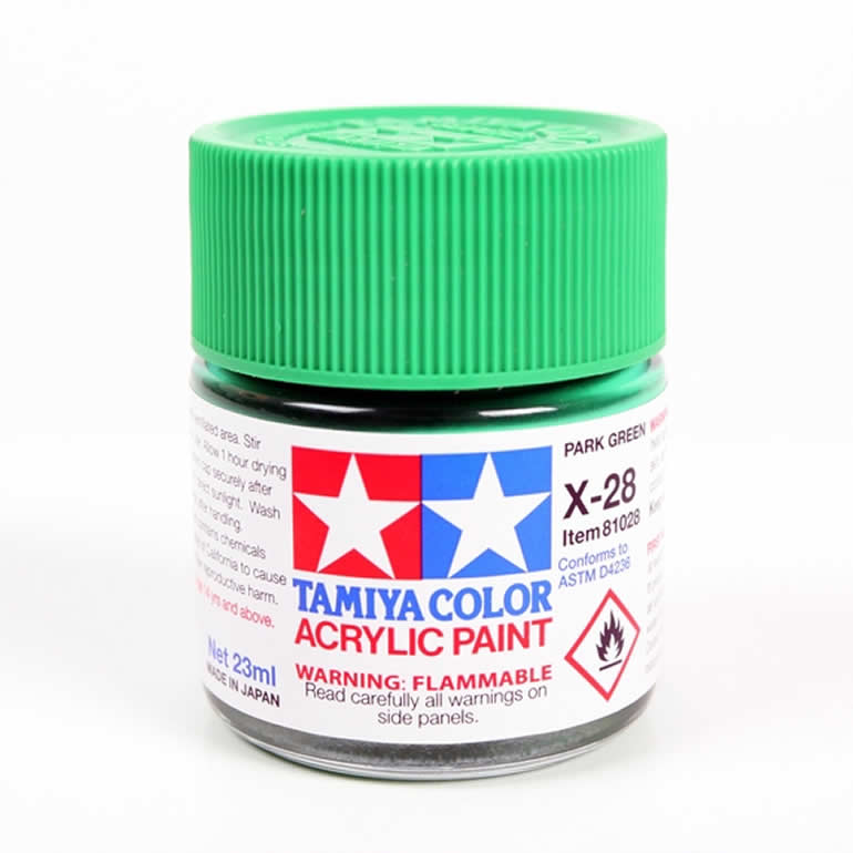 TAM81028 X28 Park Green Gloss Acrylic 23ml (3/4oz) Bottle Hobby Paint Tamiya (ONLINE ORDER ONLY)