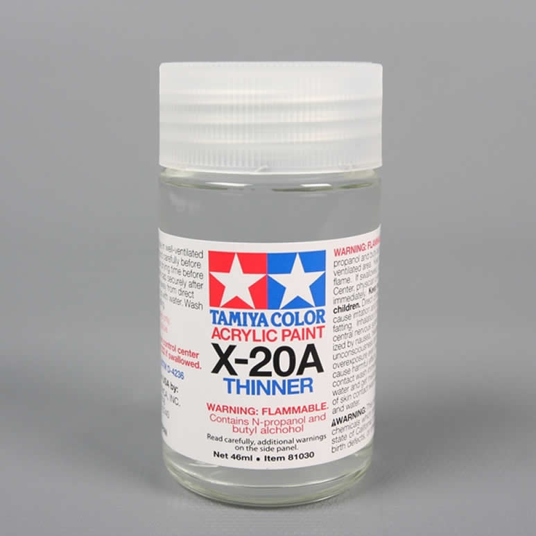 TAM81030 X20 Acrylic Thinner 46ml (1.55oz) Tamiya (ONLINE ORDER ONLY)