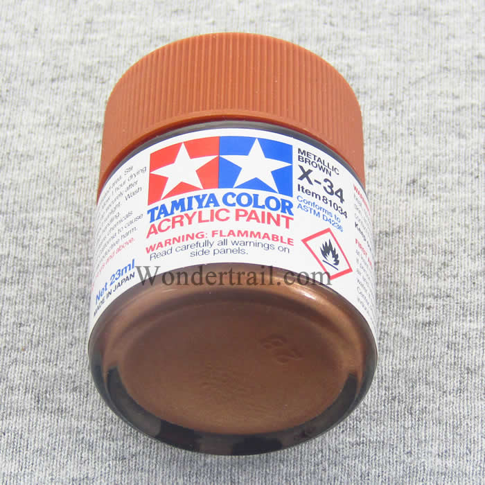 TAM81034 X34 Metalic Brown Gloss Acrylic 23ml (3/4oz) Bottle Hobby Paint (ONLINE ORDER ONLY)