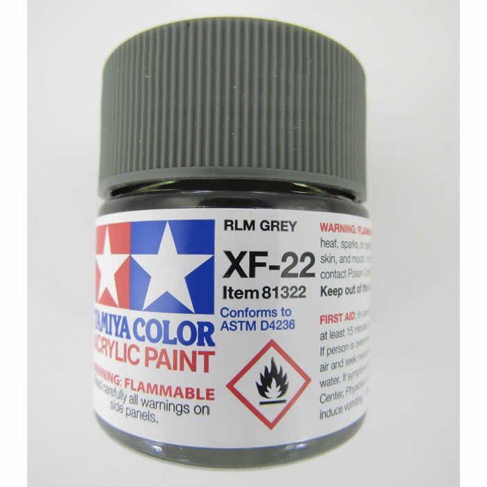 TAM81322 XF-22 Flat Rlm Grey Acrylic Paint 23ml Bottle Hobby Paint Tamiya (ONLINE ORDER ONLY)
