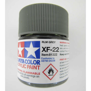 TAM81322 XF-22 Flat Rlm Grey Acrylic Paint 23ml Bottle Hobby Paint Tamiya (ONLINE ORDER ONLY)