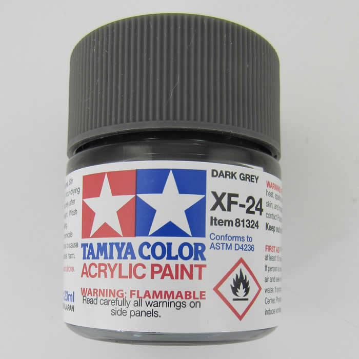 TAM81324 XF-24 Flat Dark Grey Acrylic Paint 23ml Bottle Hobby Paint Tamiya (ONLINE ORDER ONLY)