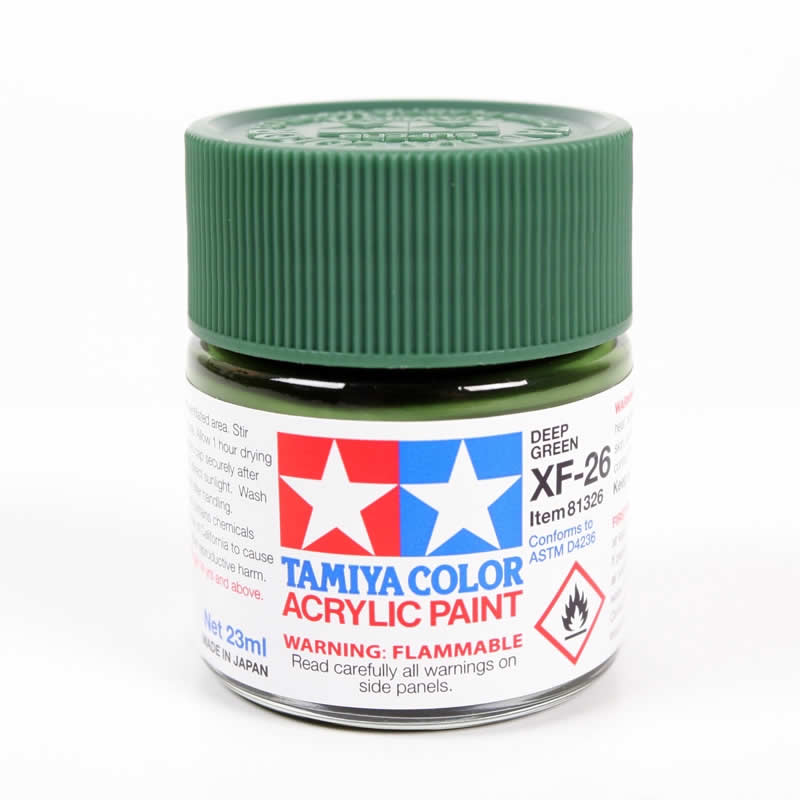 TAM81326 XF-26 Deep Green Acrylic Paint 23ml Bottle Hobby Paint Tamiya (ONLINE ORDER ONLY)