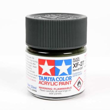 TAM81327 XF27 Black Green Acrylic Paint 23ml Bottle Hobby Paint Tamiya (ONLINE ORDER ONLY)