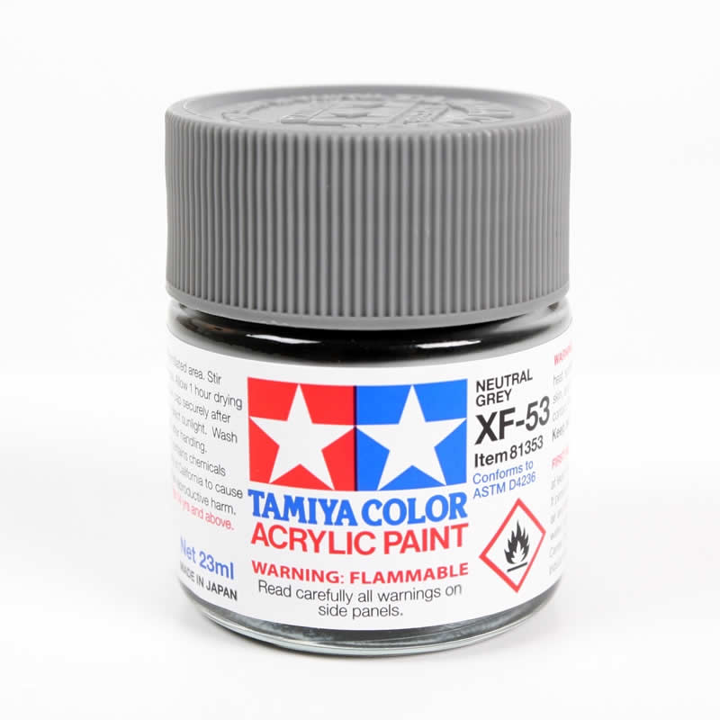 TAM81353 XF53 Neutral Grey 23ml (3/4oz) Bottle Acrylic Hobby Paint Tamiya (ONLINE ORDER ONLY)