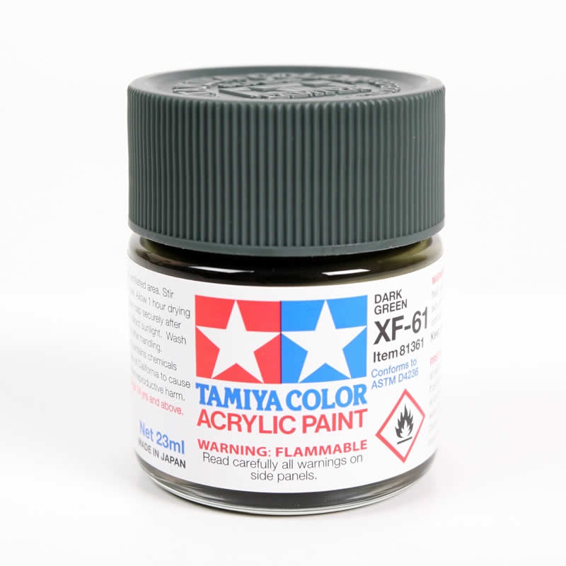 TAM81361 XF61 Dark Green Acrylic 23ml (3/4oz) Bottle Hobby Paint Tamiya (ONLINE ORDER ONLY)