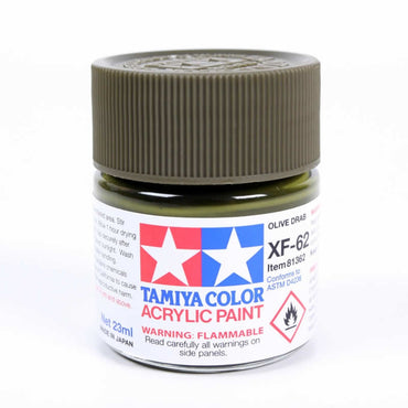 TAM81362 XF62 Olive Drab Acrylic 23ml (3/4oz) Bottle Hobby Paint Tamiya (ONLINE ORDER ONLY)
