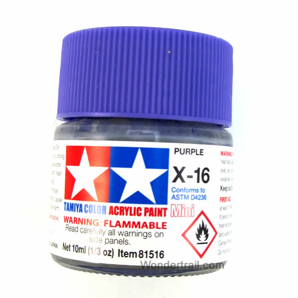TAM81516PT Mini  X-16 Purple Gloss Acrylic 10ml (1/3oz) Bottle Hobby Paint Tamiya (ONLINE ORDER ONLY)