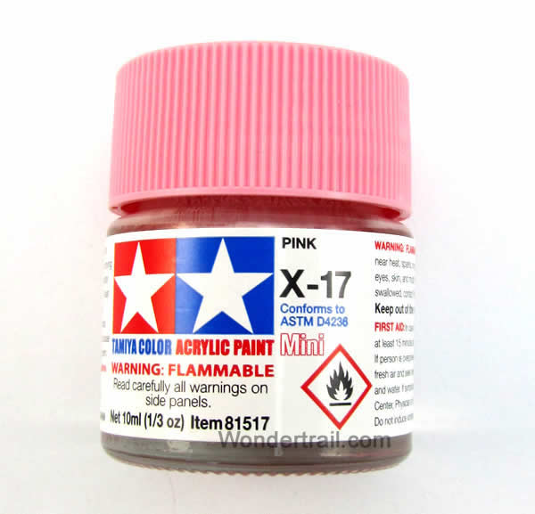 TAM81517PT Mini  X-17 Pink Gloss Acrylic 10ml (1/3oz) Bottle Hobby Paint Tamiya (ONLINE ORDER ONLY)