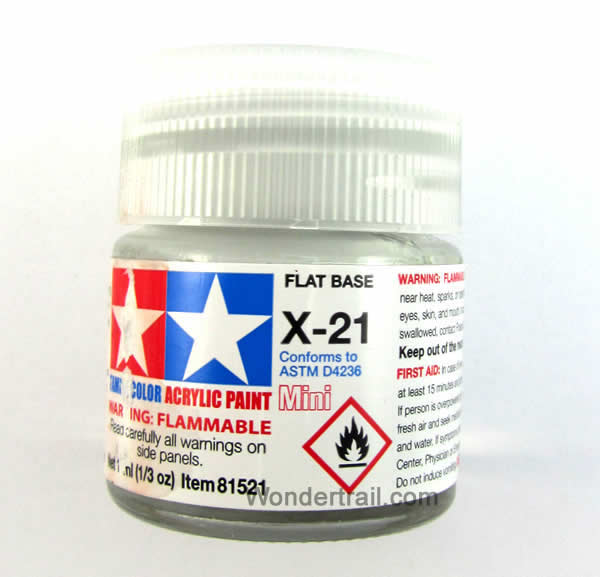 TAM81521PT Mini X-21 Acrylic Flat Base 10ml (1/3oz) Bottle Hobby Paint Tamiya (ONLINE ORDER ONLY)