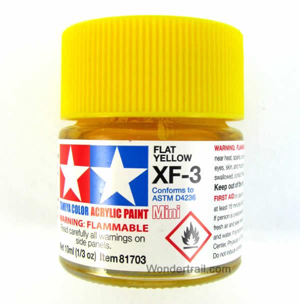 TAM81703 Mini XF-3 Flat Yellow Acrylic 10ml (1/3oz) Bottle Hobby Paint Tamiya (ONLINE ORDER ONLY)