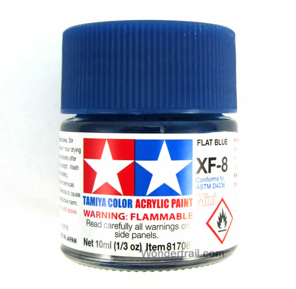 TAM81708 Mini XF-8 Flat Blue Acrylic 10ml (1/3oz) Bottle Hobby Paint Tamiya (ONLINE ORDER ONLY)