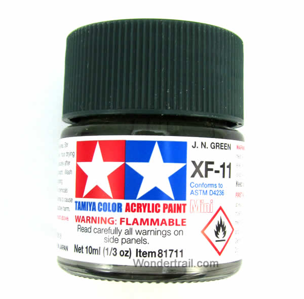TAM81711 Mini XF-11 Flat Japanese Navy Green Acrylic 10ml (1/3oz) Bottle Hobby Paint Tamiya (ONLINE ORDER ONLY)
