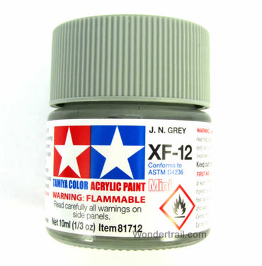 TAM81712 Mini XF-12 Flat Japanese Navy Gray Acrylic 10ml (1/3oz) Bottle Hobby Paint Tamiya (ONLINE ORDER ONLY)