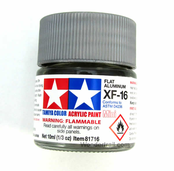 TAM81716PT Mini XF-16 Flat Aluminum Acrylic 10ml (1/3oz) Bottle Hobby Paint Tamiya (ONLINE ORDER ONLY)