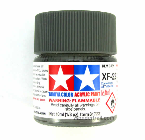 TAM81722PT Mini XF-22 RLM Flat Grey Acrylic 10ml (1/3oz) Bottle Hobby Paint Tamiya (ONLINE ORDER ONLY)