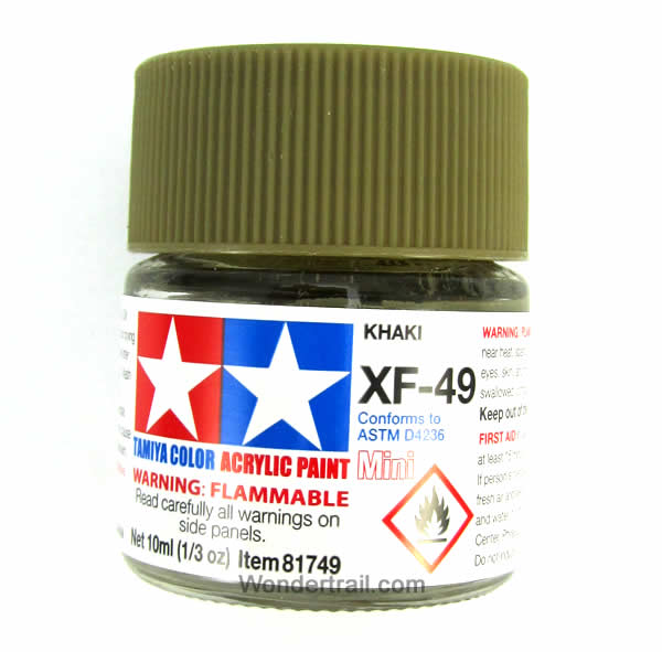 TAM81749PT Mini XF-49 Flat Khaki Acrylic 10ml (1/3oz) Bottle Hobby Paint Tamiya (ONLINE ORDER ONLY)