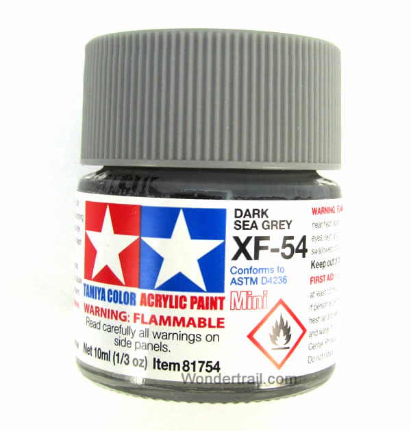 TAM81754 XF-54 Mini Flat Dark Sea Gray Acrylic 10ml (1/3oz) Bottle Hobby Paint Tamiya (ONLINE ORDER ONLY)