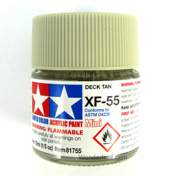 TAM81755PT XF-55 Mini Flat Deck Tan Acrylic 10ml (1/3oz) Bottle Hobby Paint Tamiya (ONLINE ORDER ONLY)