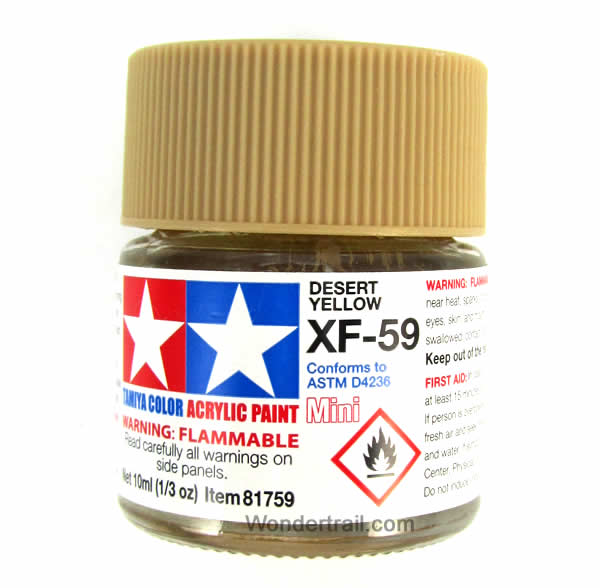 TAM81759 XF-59 Mini Flat Desert Yellow Acrylic 10ml (1/3oz) Bottle Hobby Paint Tamiya (ONLINE ORDER ONLY)