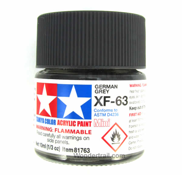 TAM81763 XF-63 Mini Flat German Gray Acrylic 10ml (1/3oz) Bottle Hobby Paint Tamiya (ONLINE ORDER ONLY)