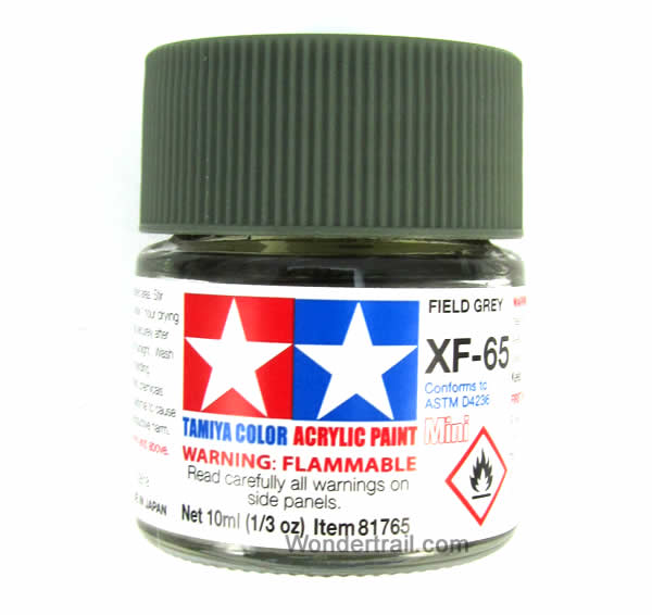 TAM81765 XF-65 Mini Flat Field Gray Acrylic 10ml (1/3oz) Bottle Hobby Paint Tamiya (ONLINE ORDER ONLY)