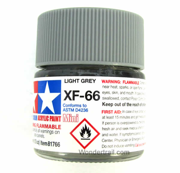 TAM81766 XF-66 Mini Flat Light Gray Acrylic 10ml (1/3oz) Bottle Hobby Paint Tamiya (ONLINE ORDER ONLY)
