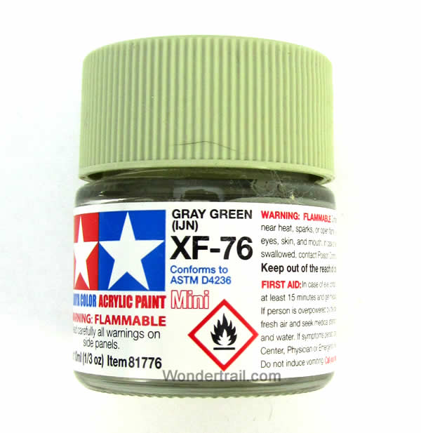 TAM81776 XF-76 Mini IJN Gray-Green Acrylic 10ml (1/3oz) Bottle Hobby Paint Tamiya (ONLINE ORDER ONLY)