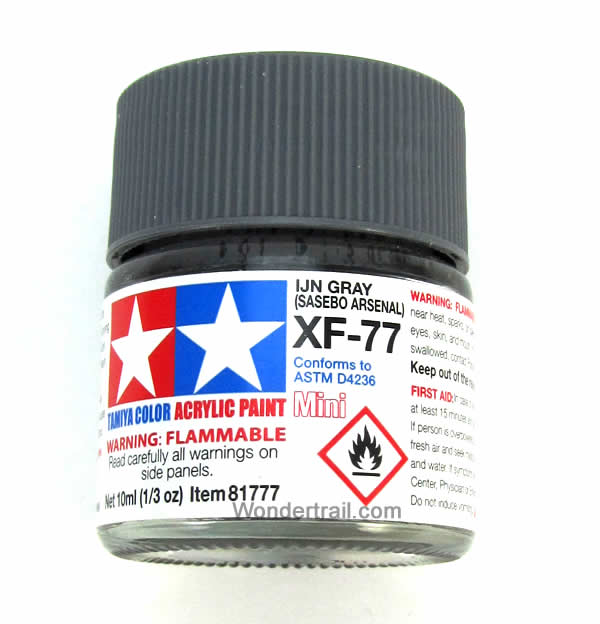 TAM81777 XF-77 Mini Flat Mini IJN Gray Sasebo Arsenal Acrylic 10ml (1/3oz) Bottle Hobby Paint Tamiya (ONLINE ORDER ONLY)