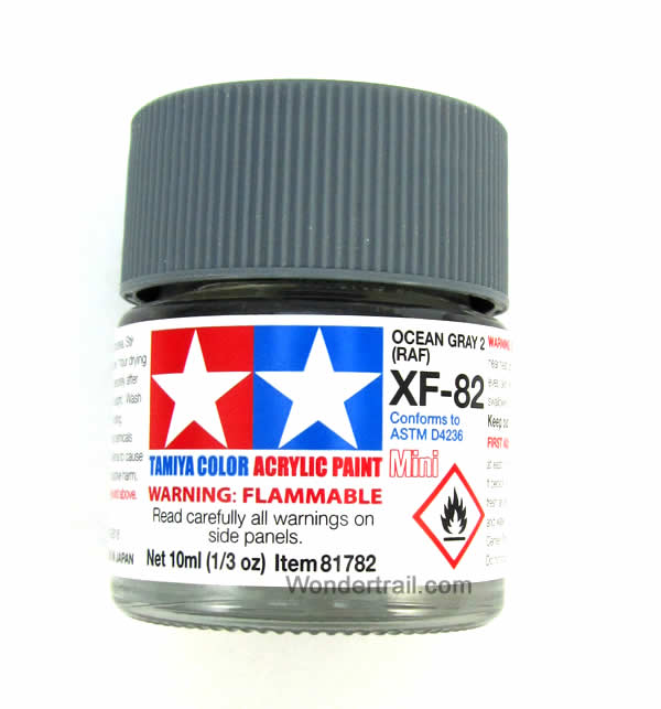 TAM81782 XF-82 Mini RAF Ocean Gray 2 Acrylic 10ml (1/3oz) Bottle Hobby Paint Tamiya (ONLINE ORDER ONLY)