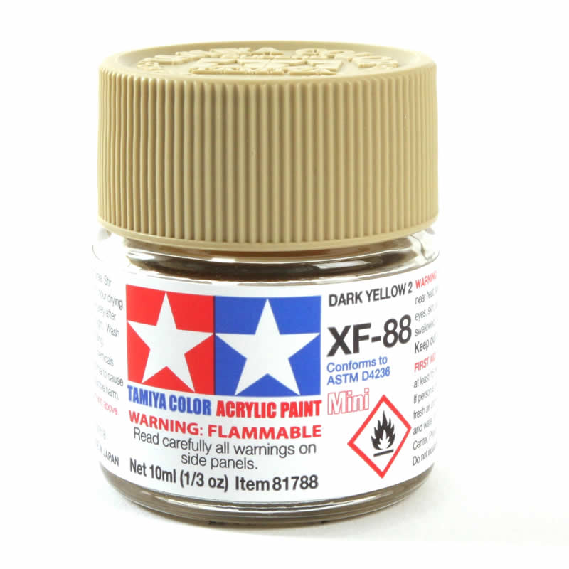 TAM81788 XF-88 Flat Dark Yellow 10ml Mini Bottle Tamiya (ONLINE ORDER ONLY)