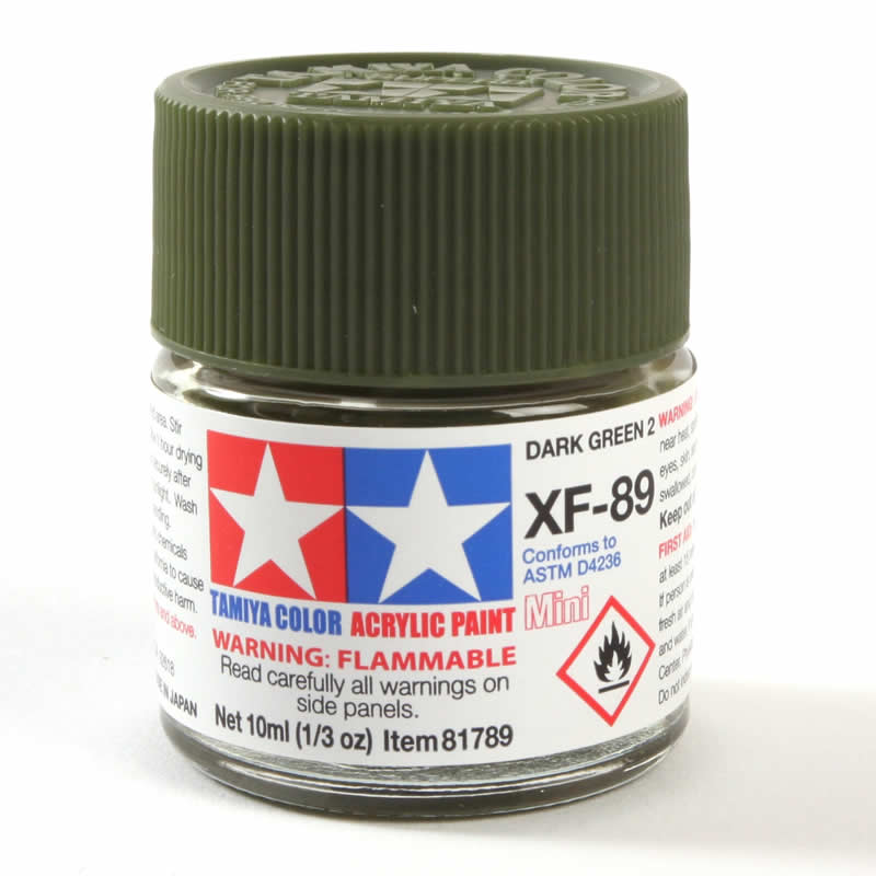 TAM81789 XF-89 Flat Dark Green 10ml Mini Bottle Tamiya (ONLINE ORDER ONLY)