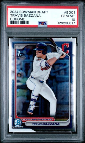 Graded 2024 Topps Bowman Draft Travis Bazzana #BDC1 Chrome Rookie RC Baseball Card PSA 10 Gem Mint (ONLINE ORDER ONLY)