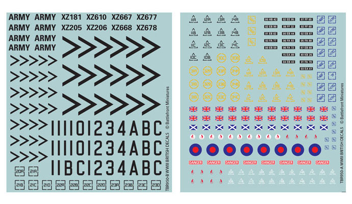 Team Yankee: British - Decal Set (ONLINE ORDER ONLY)