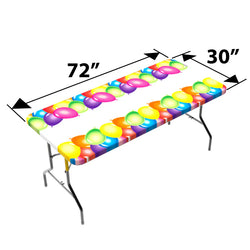 TC Plus 30 Inch Wide X 72 Inch long Balloons Fitted PEVA Vinyl Tablecloth for 6' Folding Tables (ONLINE ORDER ONLY)
