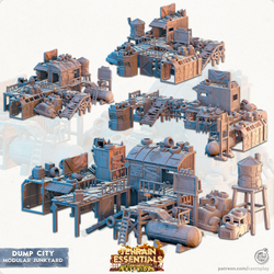 3D Printed Cast n Play Modular Junkyard Dump City Set 28mm 32mm D&D (Online Only)